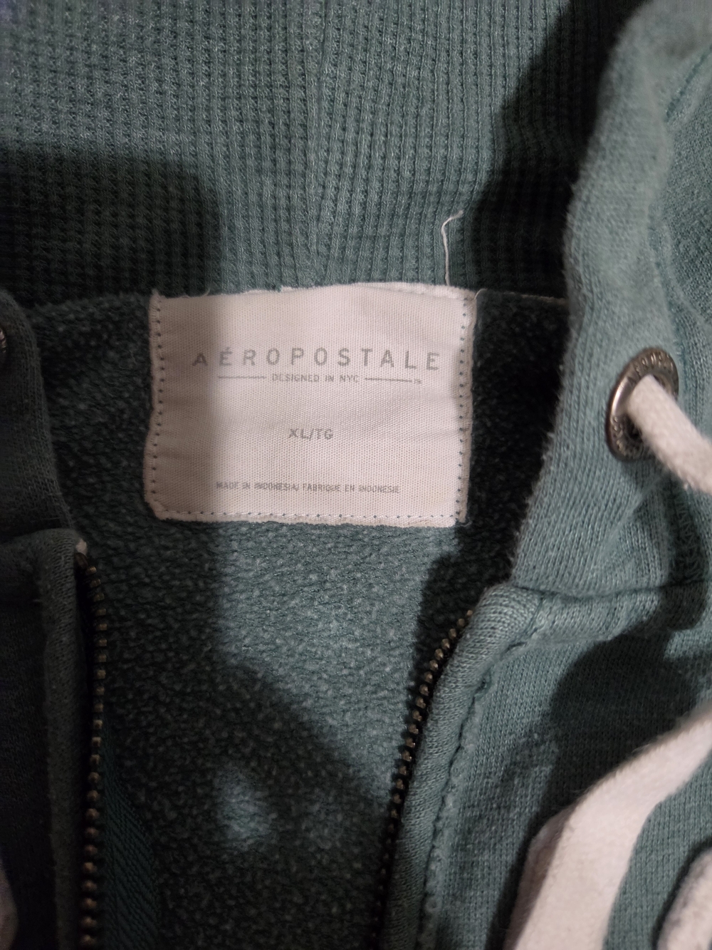 Aeropostale Women's Teal Green Jacket with Drawstring And Hood